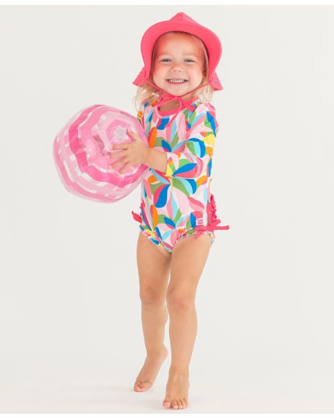 Tropical Adventure Long Sleeve One Piece Rash Guard