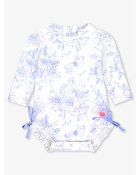Periwinkle Butterfly Garden Long Sleeve One Piece Rash Guard