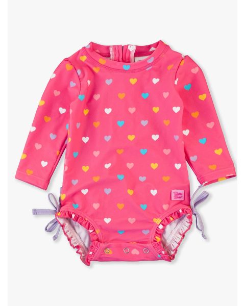 Colorful Hearts Long Sleeve One Piece Rash Guard