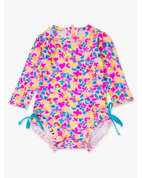 Vibrant Neon Long Sleeve One Piece Rash Guard
