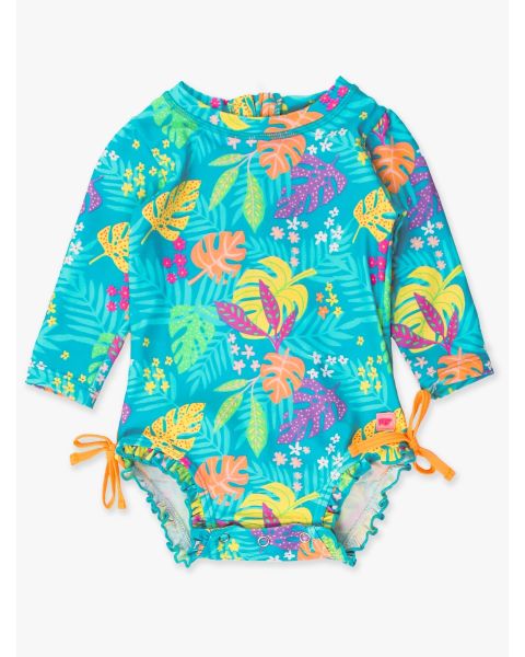 Neon Tiki Vibes Long Sleeve One Piece Rash Guard