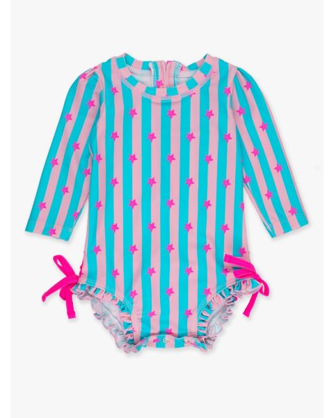 Neon Star Party Long Sleeve One Piece Rash Guard