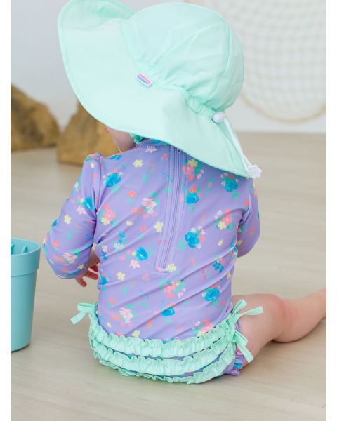 Purple Garden Long Sleeve One Piece Rash Guard