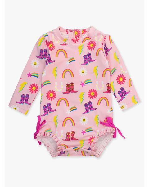 Cowgirl Cutie Long Sleeve One Piece Rash Guard