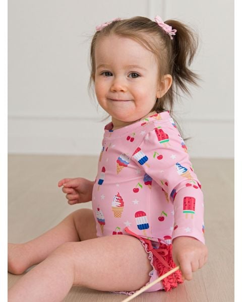 Sweet Freedom Long Sleeve One Piece Rash Guard