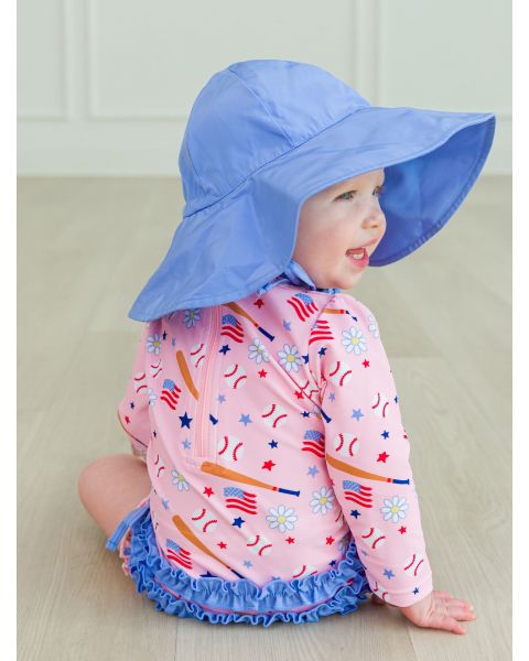 Pink Play Ball Long Sleeve One Piece Rash Guard
