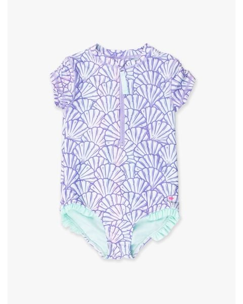 Magical Mermaid Girls Short Sleeve One Piece Rash Guard