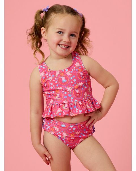 Dress Up Peppa Pig Peplum Tankini 2-Piece Swimsuit, with Signature Rear Ruffles