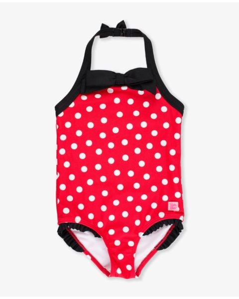 Red Vintage Polka Dot Halter One Piece