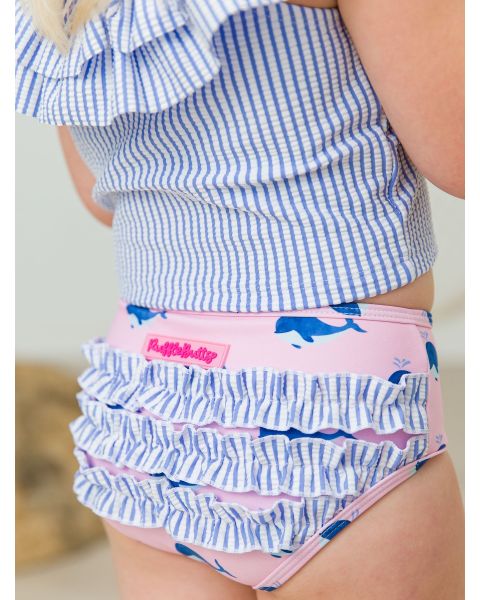 Pink Whale Friends Ruffle Tankini