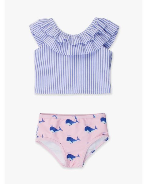 Pink Whale Friends Ruffle Tankini