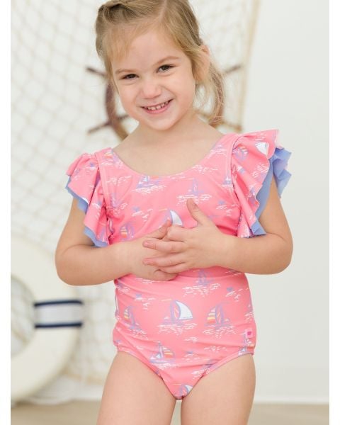 Pink Seas the Day Butterfly One Piece