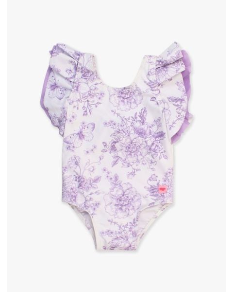 Wisteria Purple Butterfly Garden Toile Butterfly One Piece