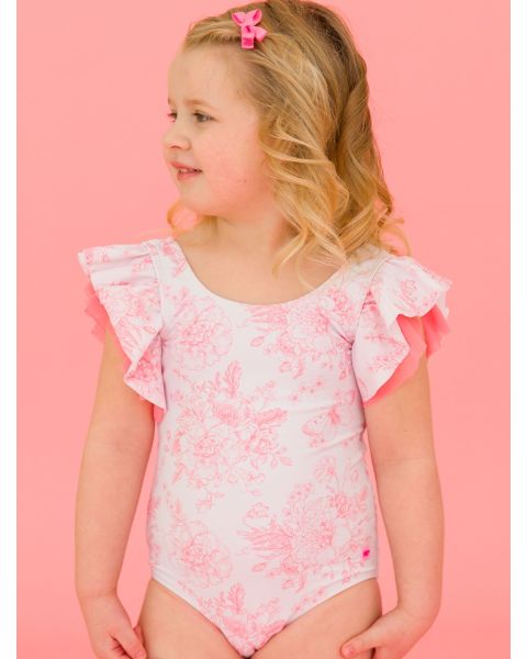 Bubblegum Pink Butterfly Garden Toile Butterfly One Piece