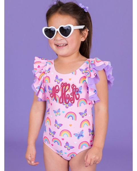 Rainbows & Butterflies Butterfly One Piece Swimsuit