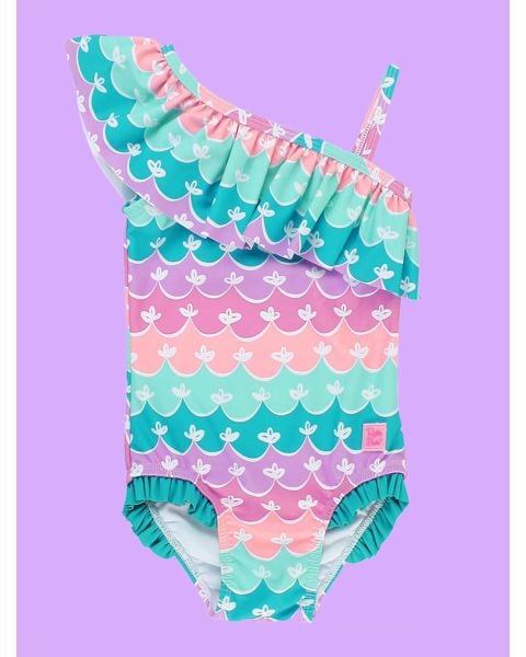 Mermaid One Shoulder Ruffle One Piece