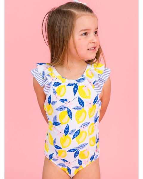 Lemon Capri Bow V-Back One Piece Swimsuit