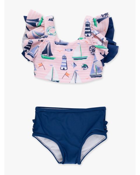 Pink Sweet Sails Butterfly Tankini 2-Piece Swimsuit, with Signature Rear Ruffles