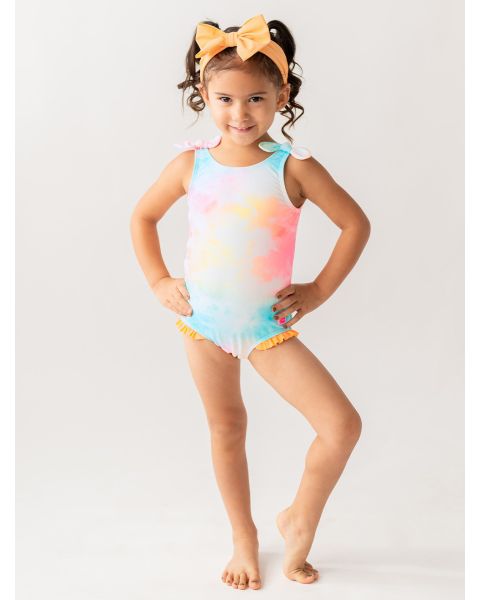 Rainbow Tie Dye Tie Shoulder One Piece