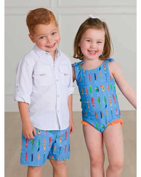 Gone Fishin' Tie Shoulder One Piece