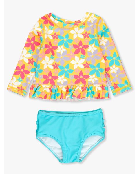 Endless Summer Floral Long Sleeve Rash Guard Bikini