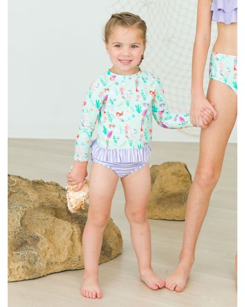Mermaid Princess Long Sleeve Rash Guard Bikini