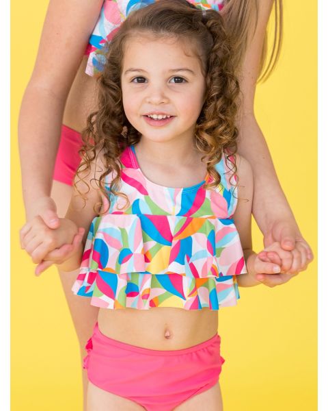 Tropical Adventure Flounce Bikini 2-Piece Swimsuit, with Signature Rear Ruffles