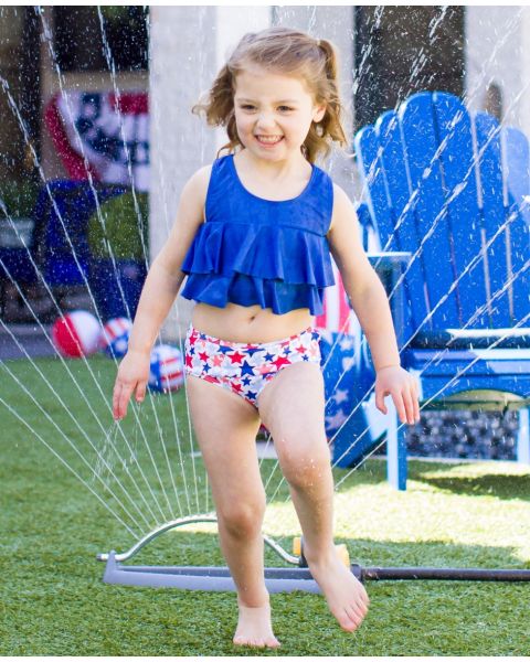 Shimmer Star-Spangled Flounce Bikini Swimsuit