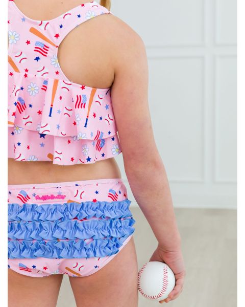 Pink Play Ball Flounce Bikini