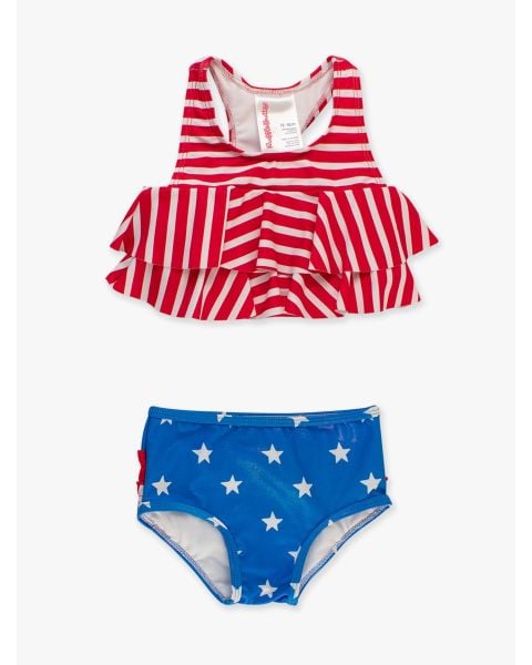 Shimmer Stars & Stripes Flounce Bikini Swimsuit