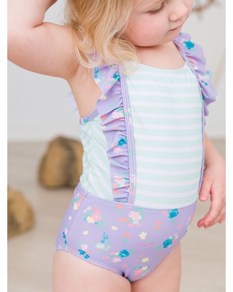 Purple Garden Pinafore One Piece