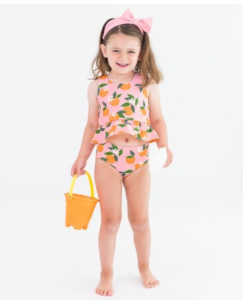 Orange You The Sweetest Reversible Peplum Tankini 2-Piece Swimsuit