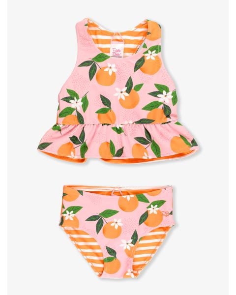 Orange You The Sweetest Reversible Peplum Tankini 2-Piece Swimsuit