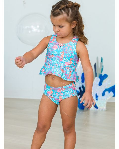 Ocean Tides Reversible Peplum Tankini