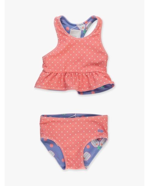 Pickleball Playtime Reversible Peplum Tankini Swimsuit
