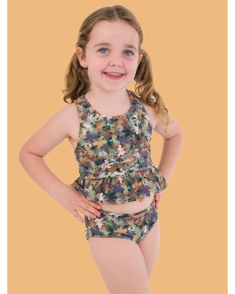 Classic Camo Reversible Peplum Tankini 2-Piece Swimsuit