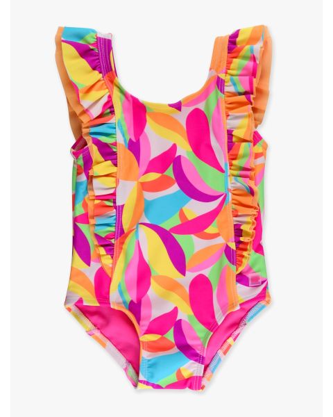 Neon Tropical Adventure Waterfall One Piece Swimsuit