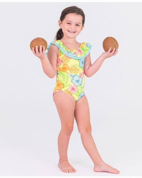 Happy Hula Scoopback Ruffle One Piece