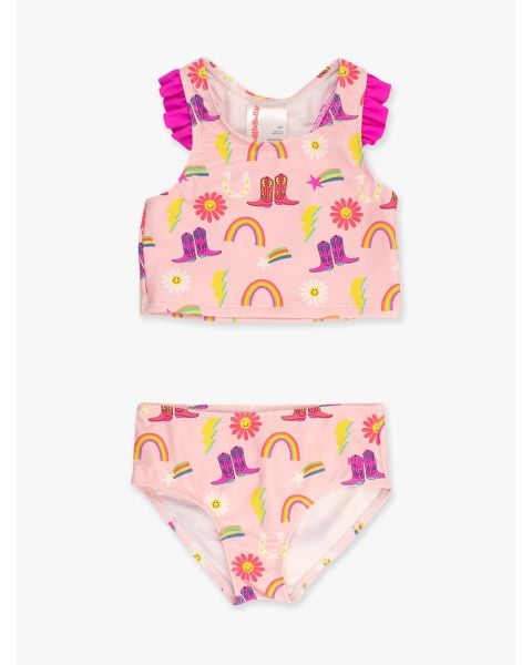 Cowgirl Cutie Girls Racerback Flutter Tankini