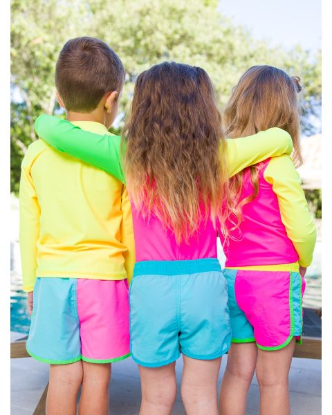 Bright Aqua Girls Board Shorts