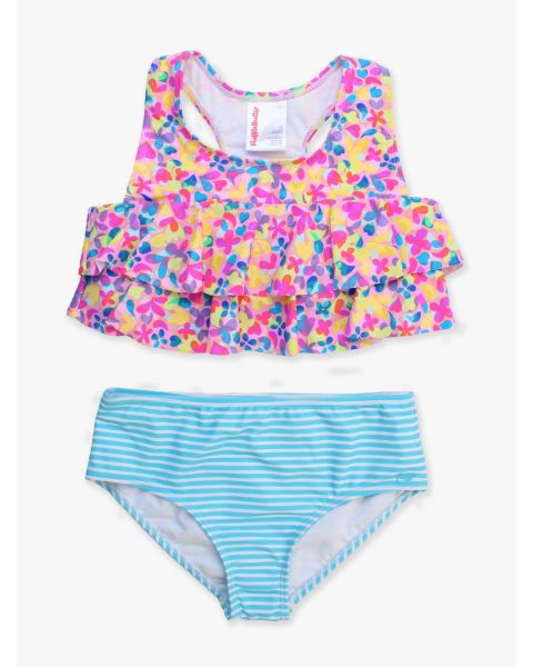 Vibrant Neon Girls Flounce Bikini