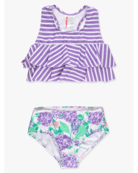 Purple Hydrangea Garden Flounce Bikini 2-Piece Swimsuit