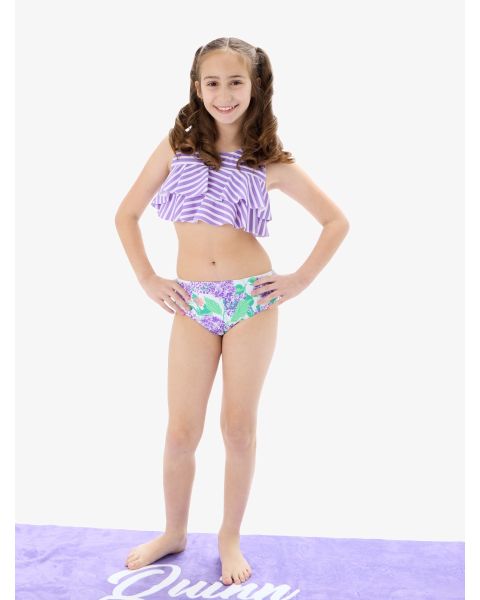 Purple Hydrangea Garden Flounce Bikini 2-Piece Swimsuit