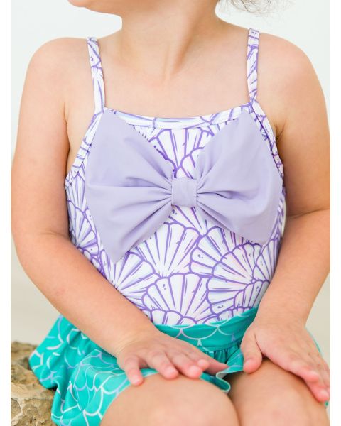Magical Mermaid Big Bow Skirted One Piece