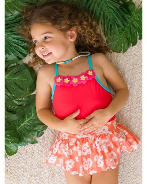 Island Princess Flower Skirted One Piece