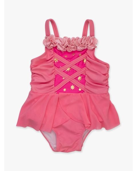 Royal Pink Princess Dress-Up One Piece Swimsuit