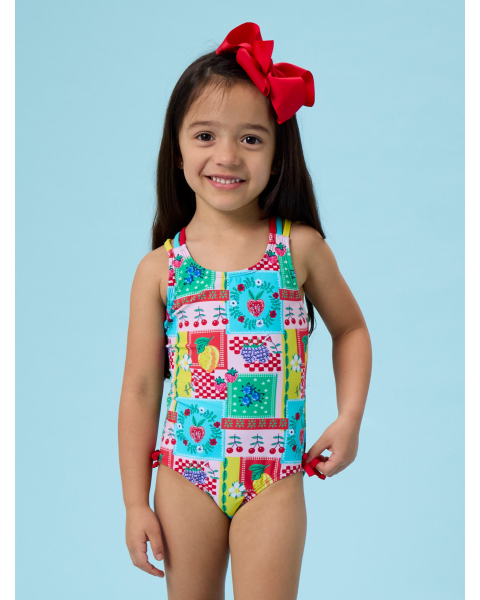 Picnic Party Cross-Back One Piece Swimsuit
