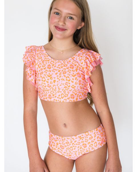 Pink Leopard Butterfly Tankini 2-Piece Swimsuit