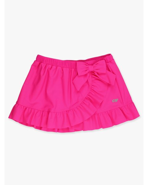Neon Magenta Swim Bow Skirt Cover-Up