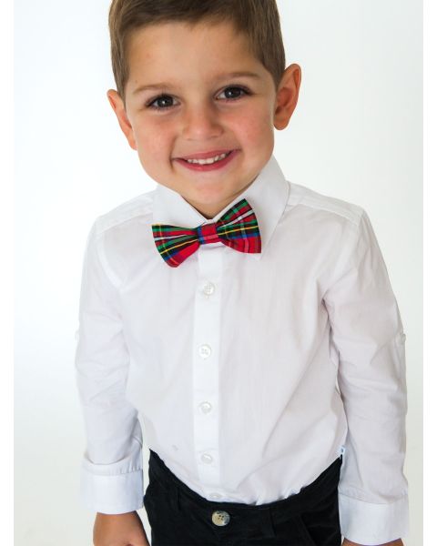 Red Nicholas Plaid Bow Tie